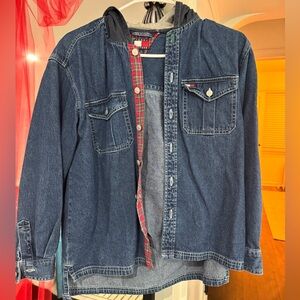 Vintage Hooded Tommy Hilfiger Jean Shirt